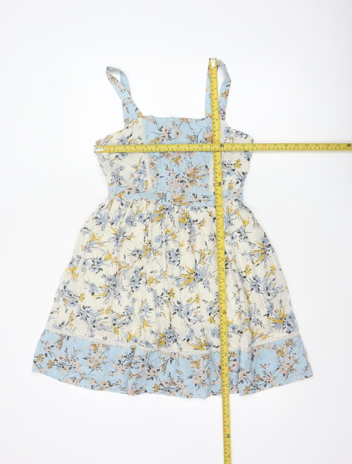 Miss Selfridge Women Blue Floral Fit & Flare Petite UK 8 Dress