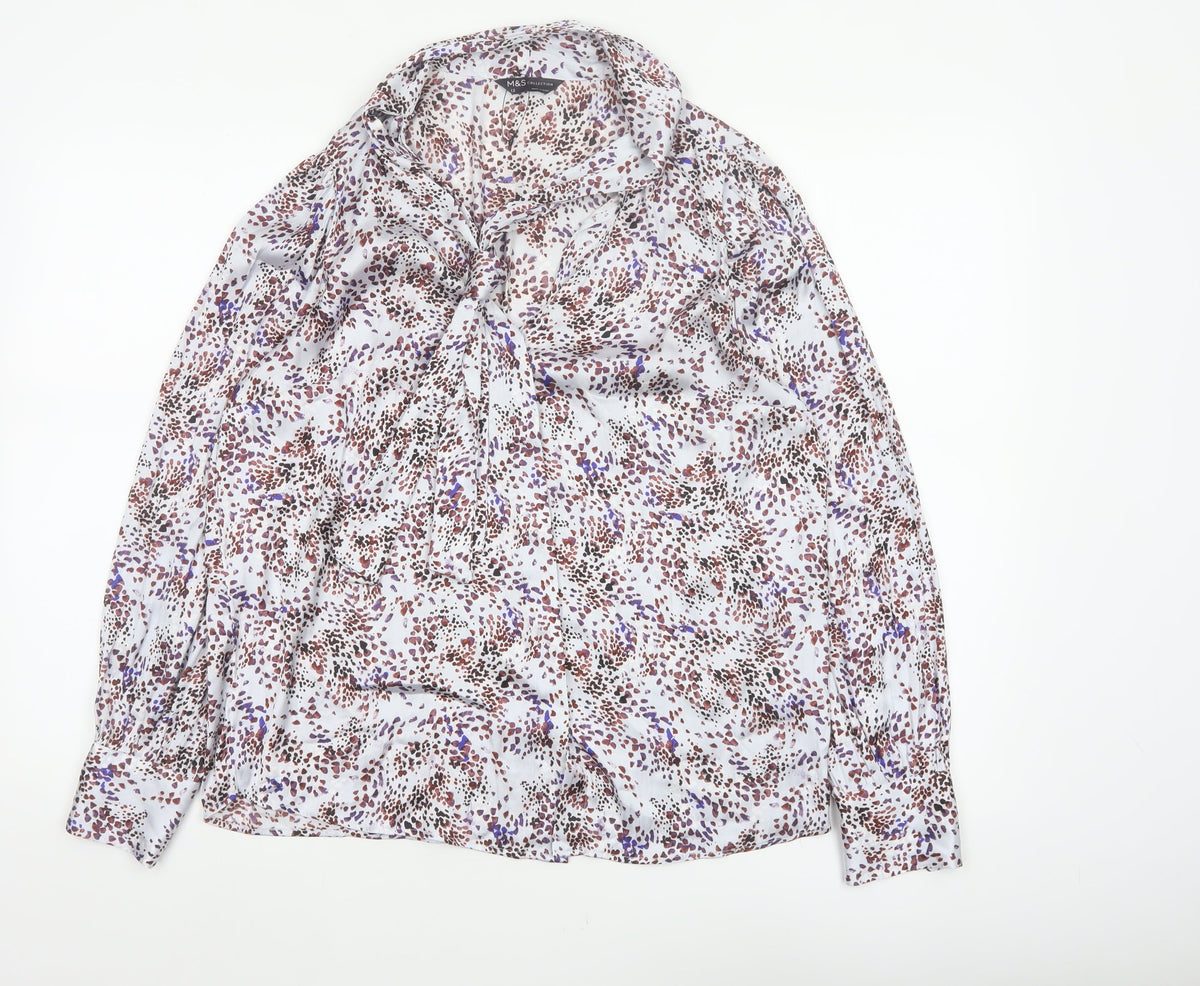 Marks & Spencer Women’s Multicoloured Size 12 Animal Print Wrap Blouse