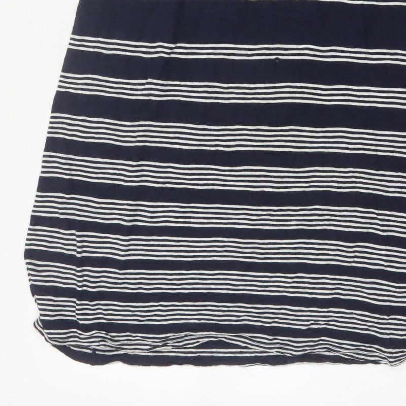 Fat Face Women's Navy White Stripe Maxi Skirt Size 10 Elastic Waist