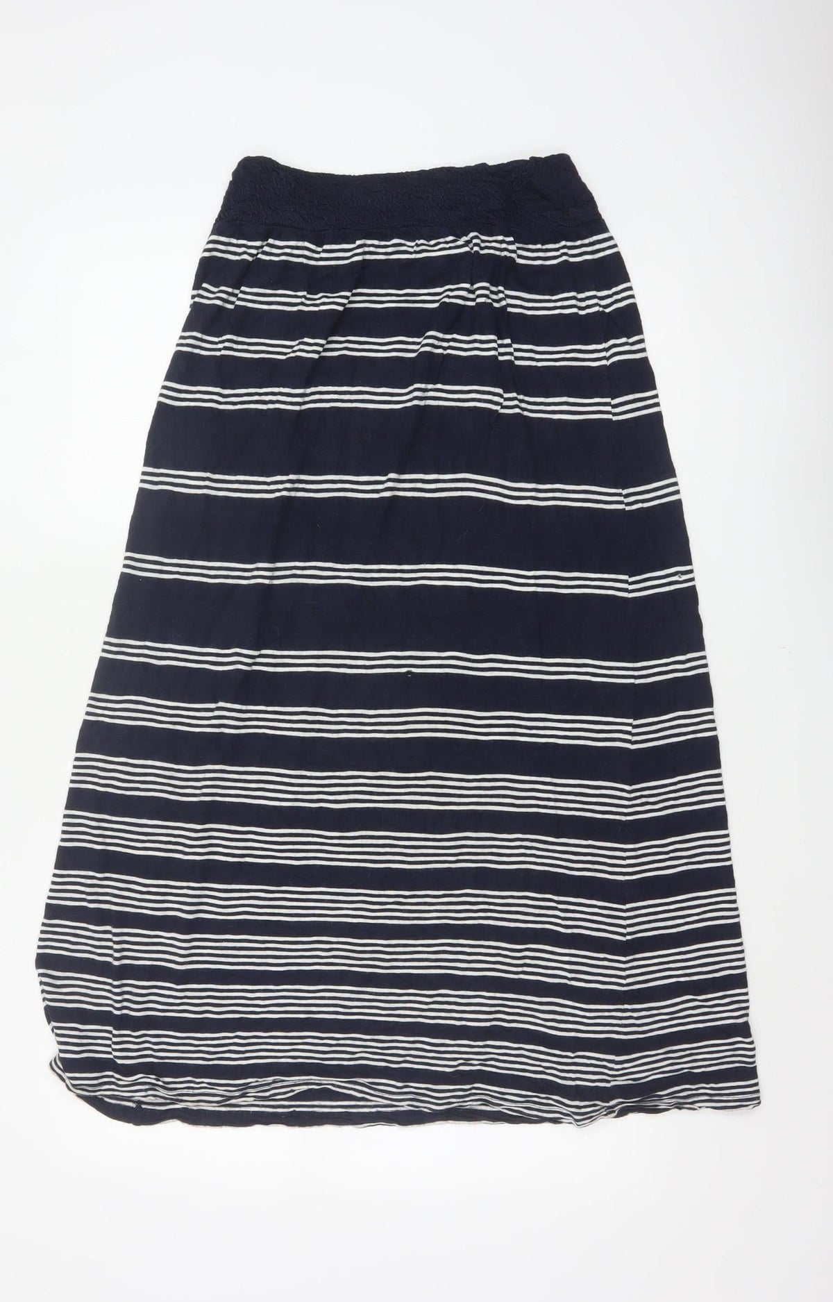 Fat Face Women's Navy White Stripe Maxi Skirt Size 10 Elastic Waist