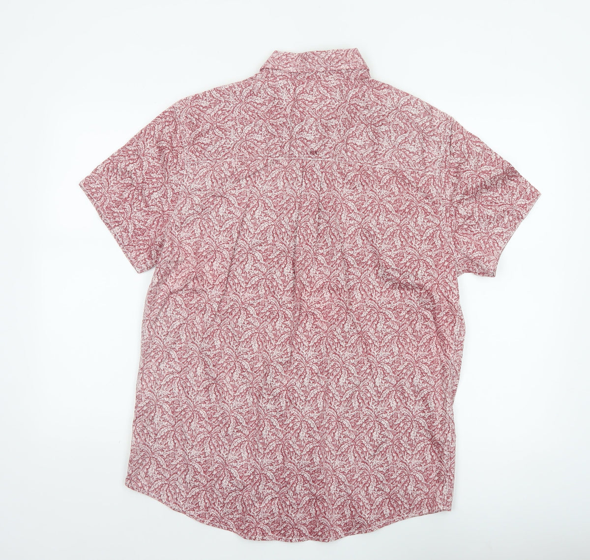 RJR John Rocha Men's Pink M Regular Fit Floral Short Sleeve Shirt