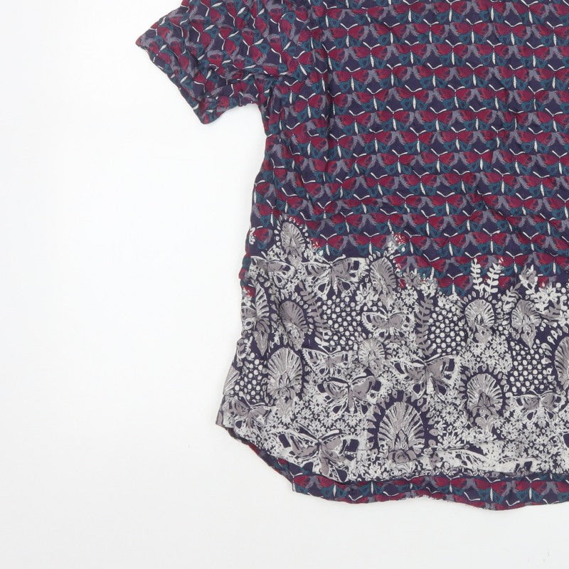 White Stuff Women’s Multicoloured Size 10 Floral Short Sleeve Blouse