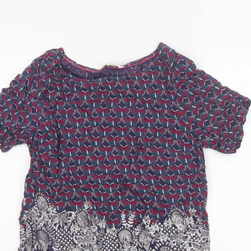White Stuff Women’s Multicoloured Size 10 Floral Short Sleeve Blouse