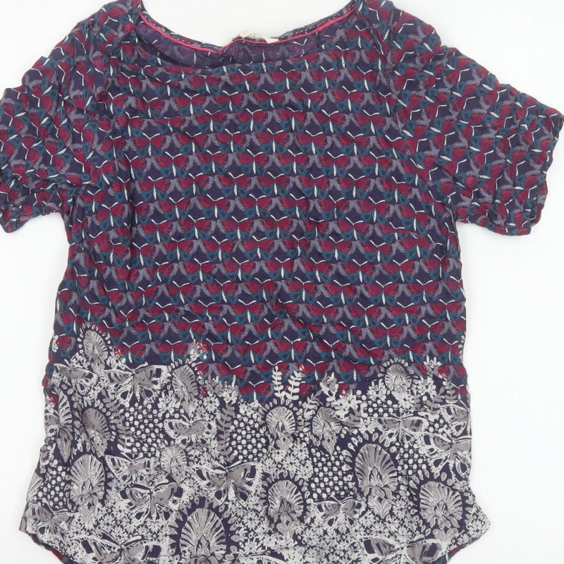 White Stuff Women’s Multicoloured Size 10 Floral Short Sleeve Blouse