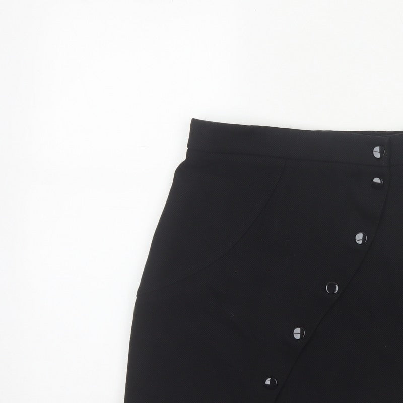 & Other Stories Women’s Black UK 8 High Rise Wrap Mini Skirt