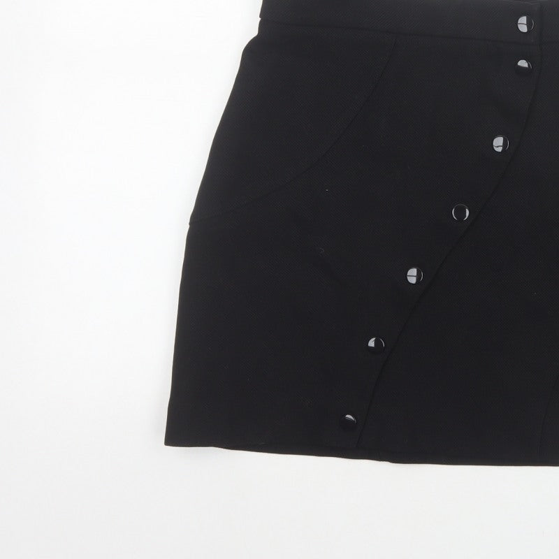 & Other Stories Women’s Black UK 8 High Rise Wrap Mini Skirt