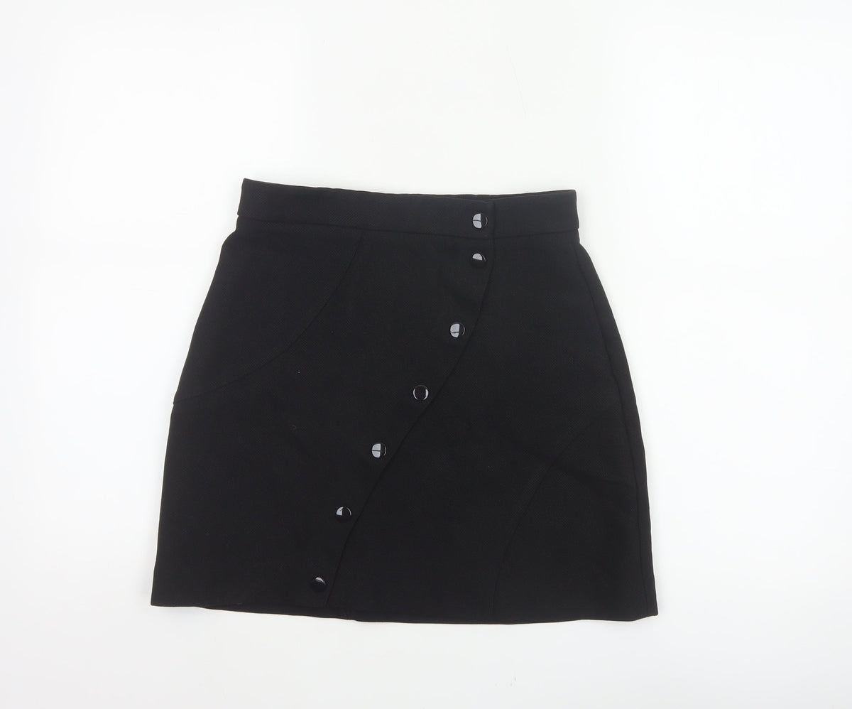 & Other Stories Women’s Black UK 8 High Rise Wrap Mini Skirt