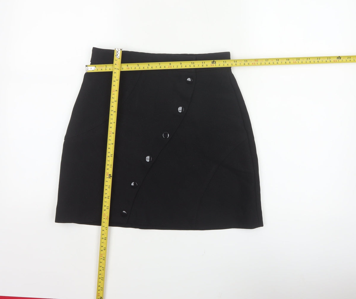 & Other Stories Women’s Black UK 8 High Rise Wrap Mini Skirt