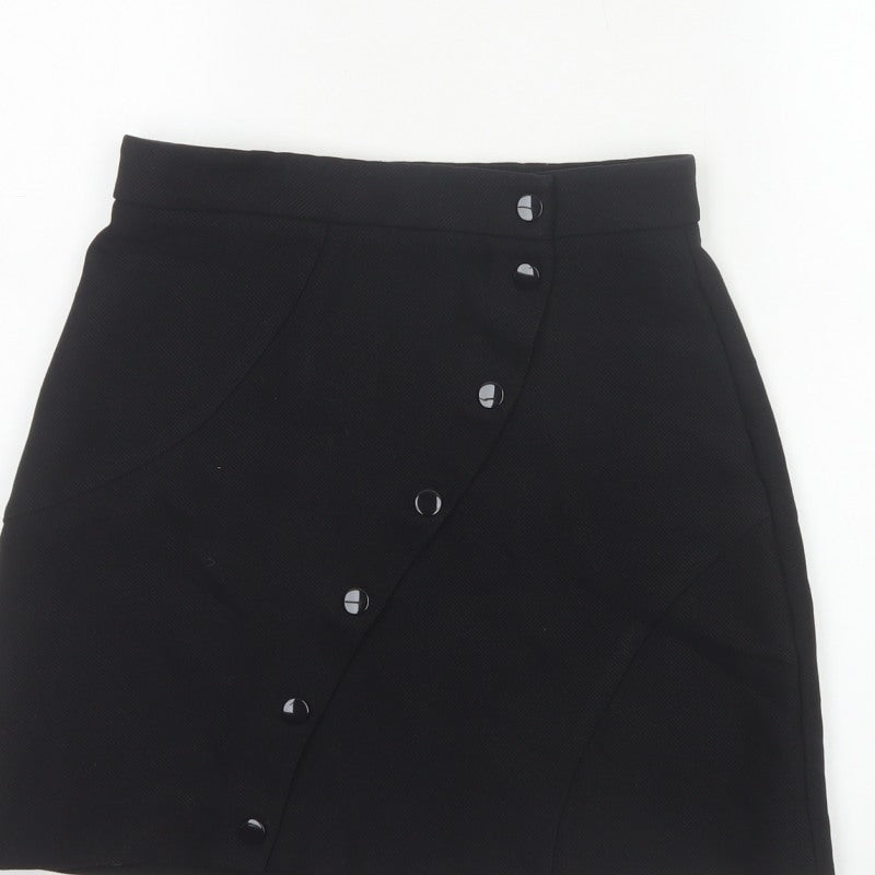 & Other Stories Women’s Black UK 8 High Rise Wrap Mini Skirt