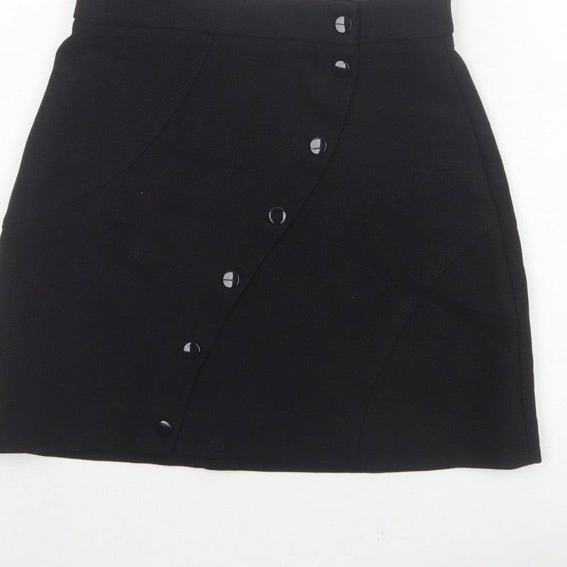 & Other Stories Women’s Black UK 8 High Rise Wrap Mini Skirt
