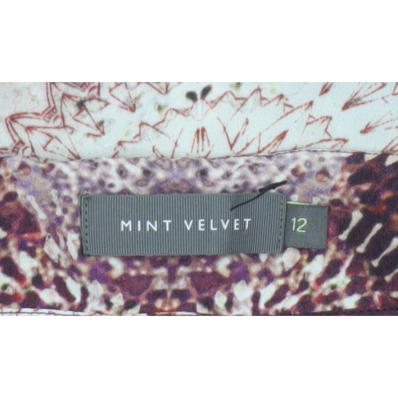 Mint Velvet Women’s Multicoloured UK 12 Kimono Sleeve Geometric Blouse