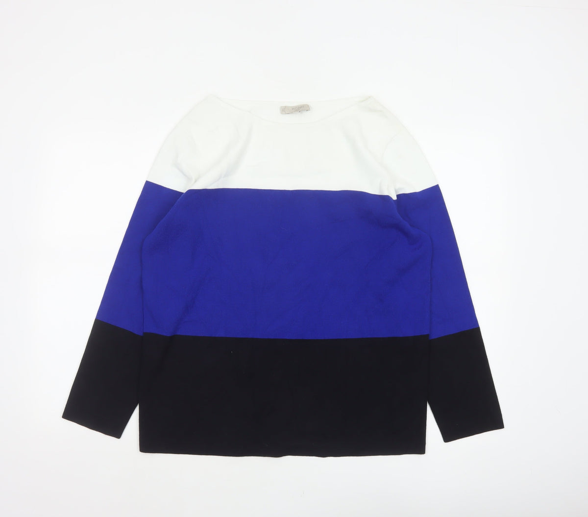 Hobbs Women Multicoloured XL Colour Block Knit Boat Neck Pullover Jumper