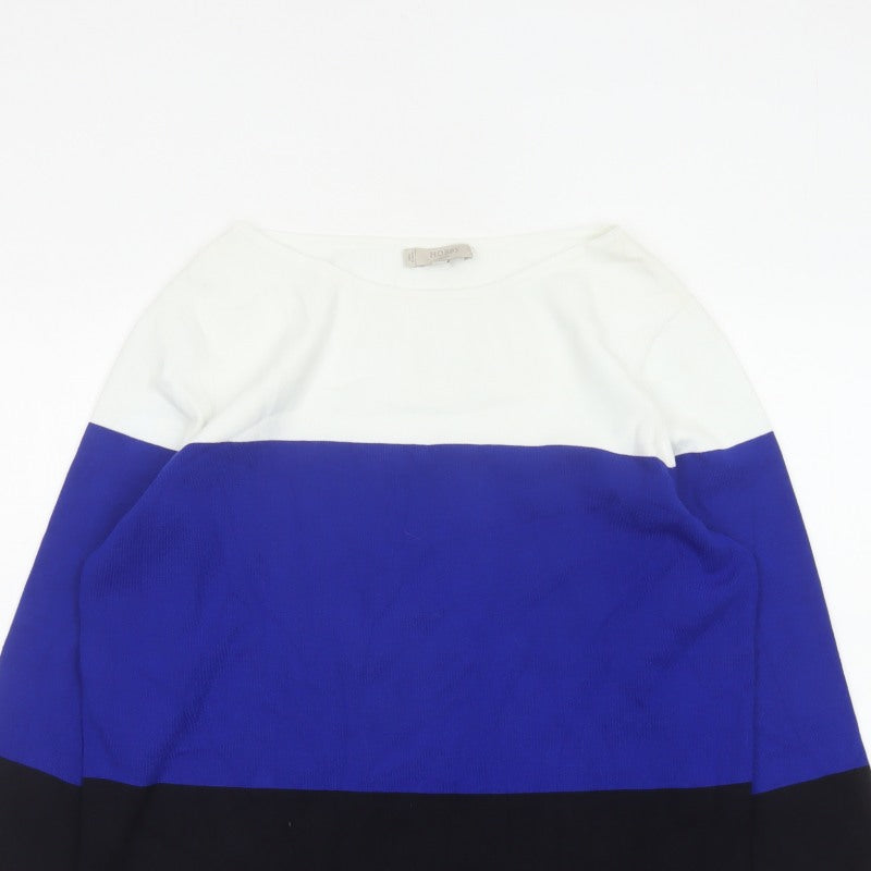 Hobbs Women Multicoloured XL Colour Block Knit Boat Neck Pullover Jumper