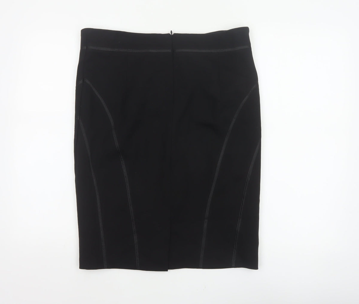Autograph Women Black UK 14 Straight Pencil Knee Skirt Stretch Zip