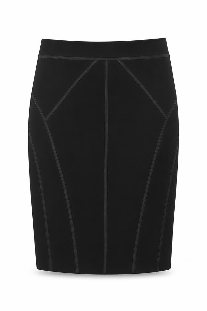 Autograph Women Black UK 14 Straight Pencil Knee Skirt Stretch Zip