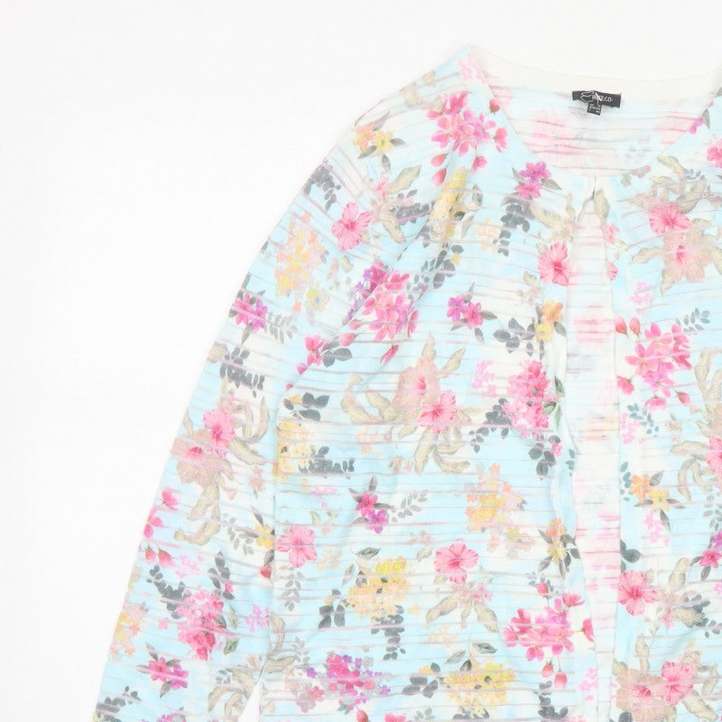Emreco Women’s Multicoloured Floral Knit Open Cardigan UK 18