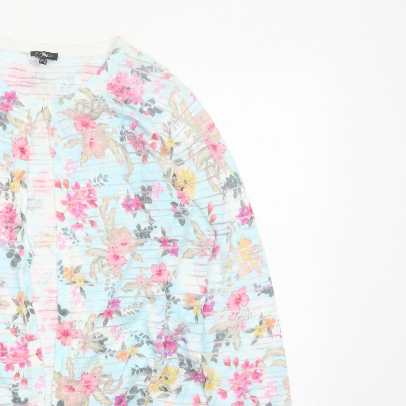 Emreco Women’s Multicoloured Floral Knit Open Cardigan UK 18
