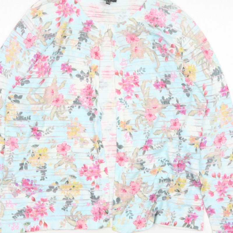 Emreco Women’s Multicoloured Floral Knit Open Cardigan UK 18