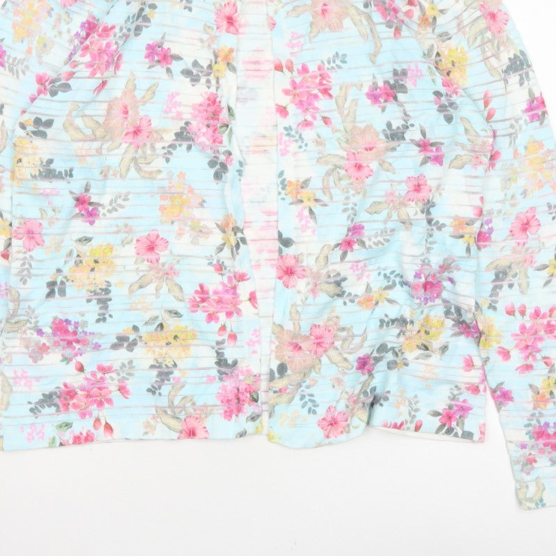 Emreco Women’s Multicoloured Floral Knit Open Cardigan UK 18