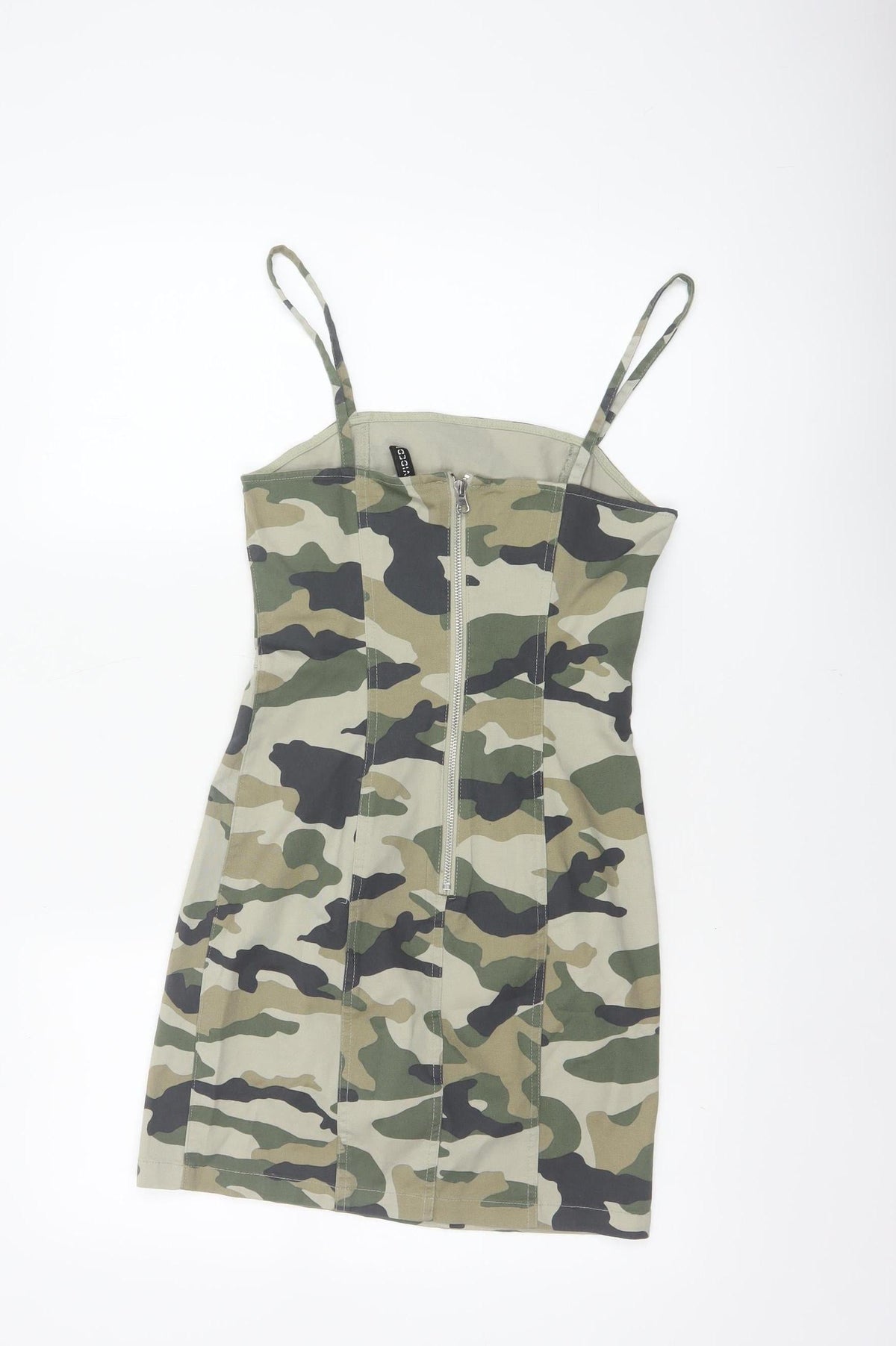 H&M Divided Women's Green Camo UK 10 Bodycon Mini Strappy Dress