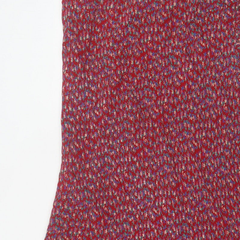 Pennyplain Women Red Floral A-Line Long Skirt UK 16 Petite Lined