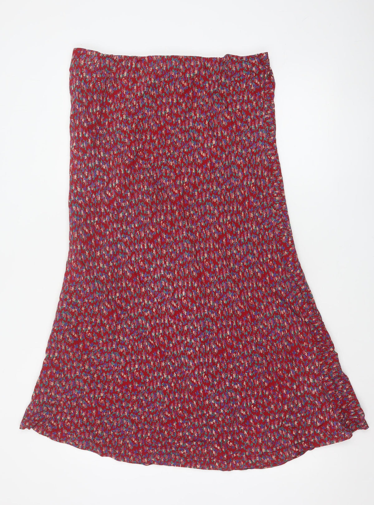 Pennyplain Women Red Floral A-Line Long Skirt UK 16 Petite Lined