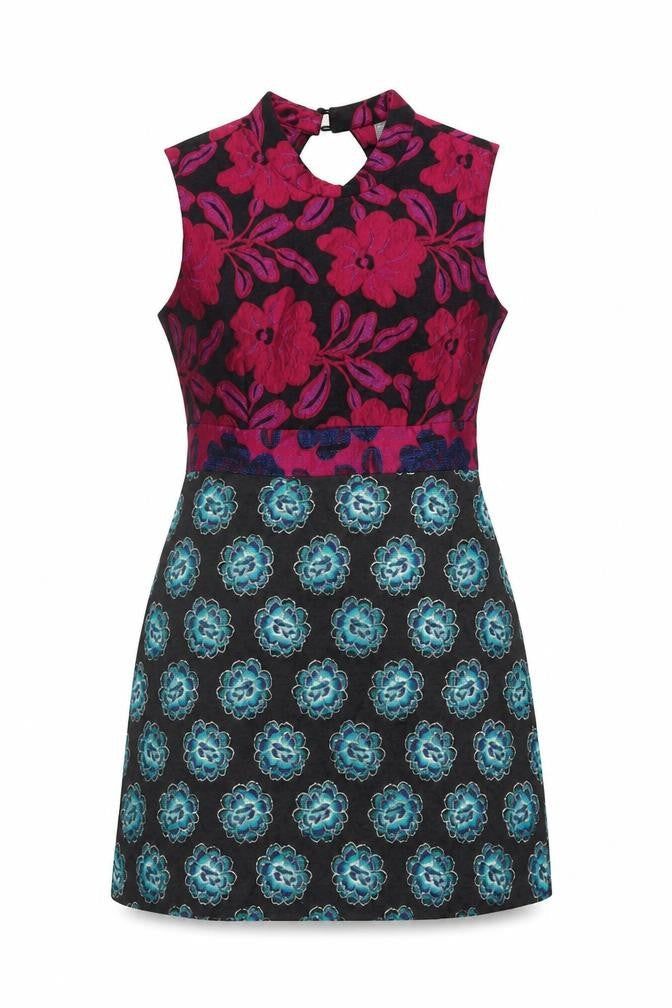 ASOS Women Black Floral A-Line Halter Party Dress UK 10