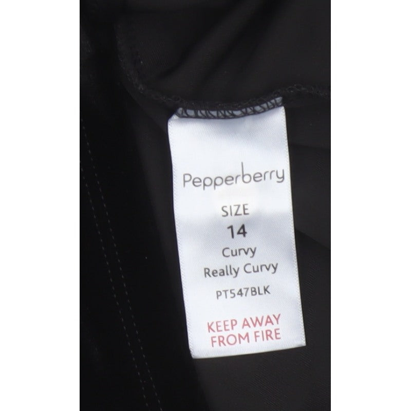 Pepperberry Women Black Size 14 Curvy Velvet V-Neck Long Sleeve Blouse