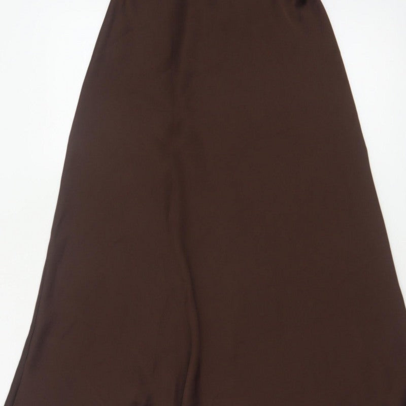 Marks and Spencer Women Brown UK 8 A-Line Long Maxi Skirt