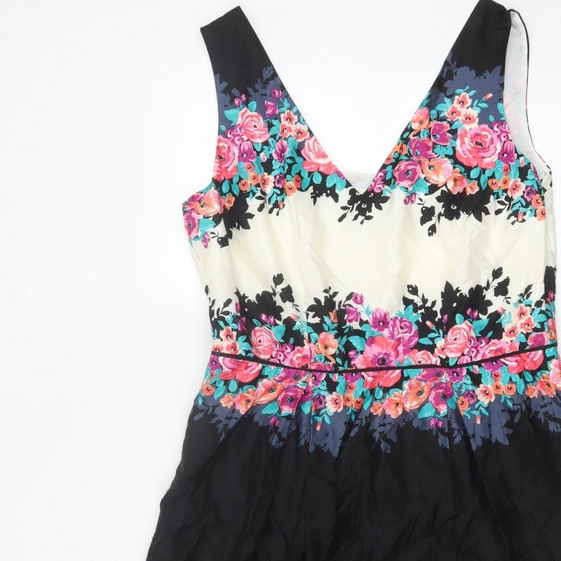 Monsoon Women’s Multicoloured Floral Fit & Flare Dress UK 14