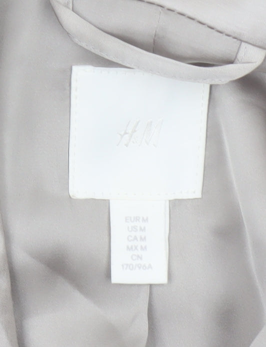 H&M Women’s Beige Size M UK 12 Long Single-Breasted Blazer