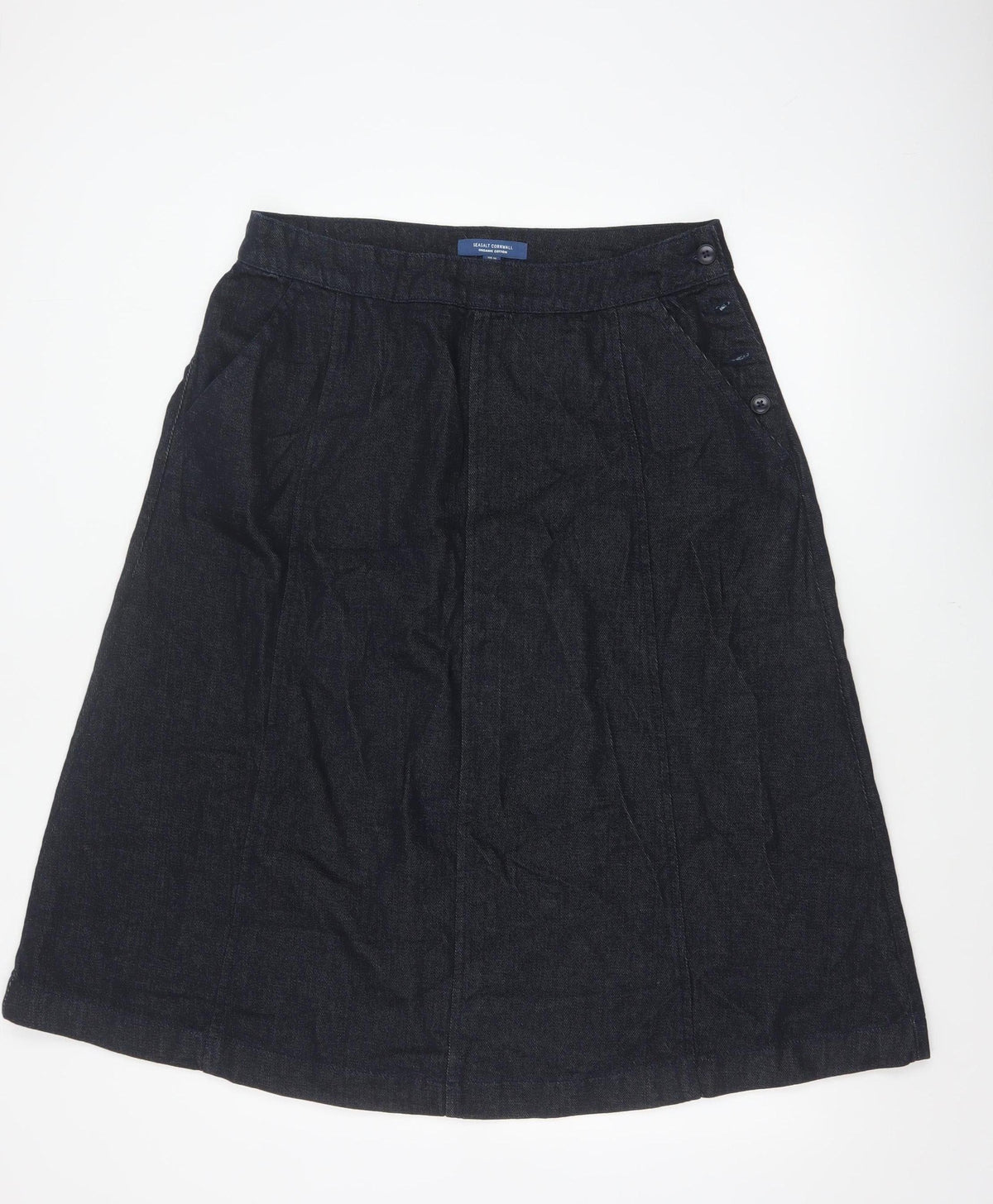 Seasalt Cornwall Women’s Blue UK 16 A-Line Organic Cotton Denim Skirt