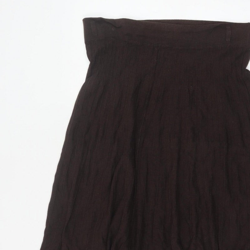 Marks & Spencer Women Black UK 14 Long A-Line Stretch Skirt