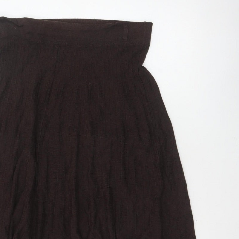 Marks & Spencer Women Black UK 14 Long A-Line Stretch Skirt