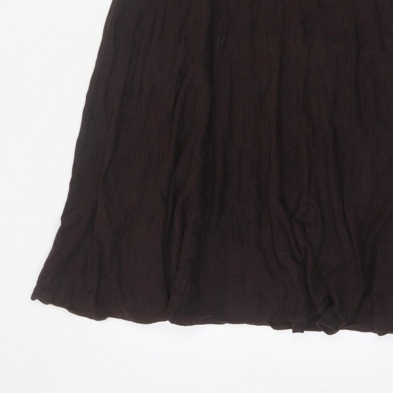 Marks & Spencer Women Black UK 14 Long A-Line Stretch Skirt