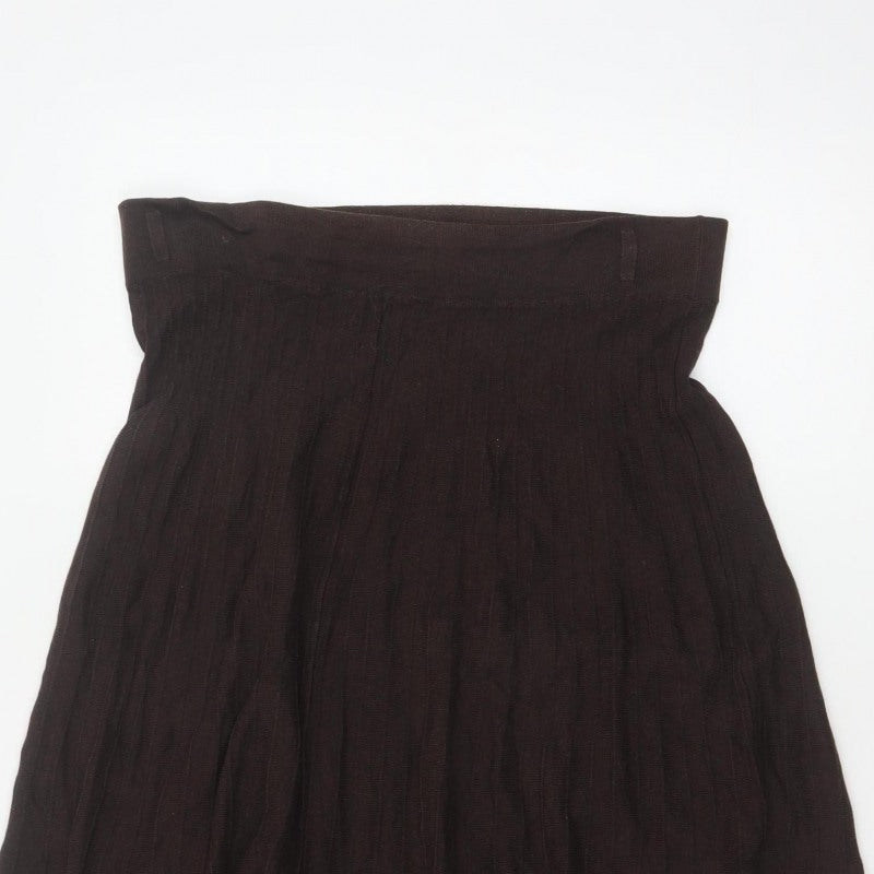 Marks & Spencer Women Black UK 14 Long A-Line Stretch Skirt