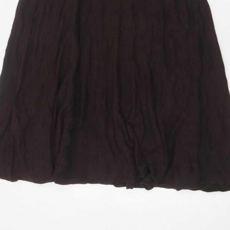 Marks & Spencer Women Black UK 14 Long A-Line Stretch Skirt