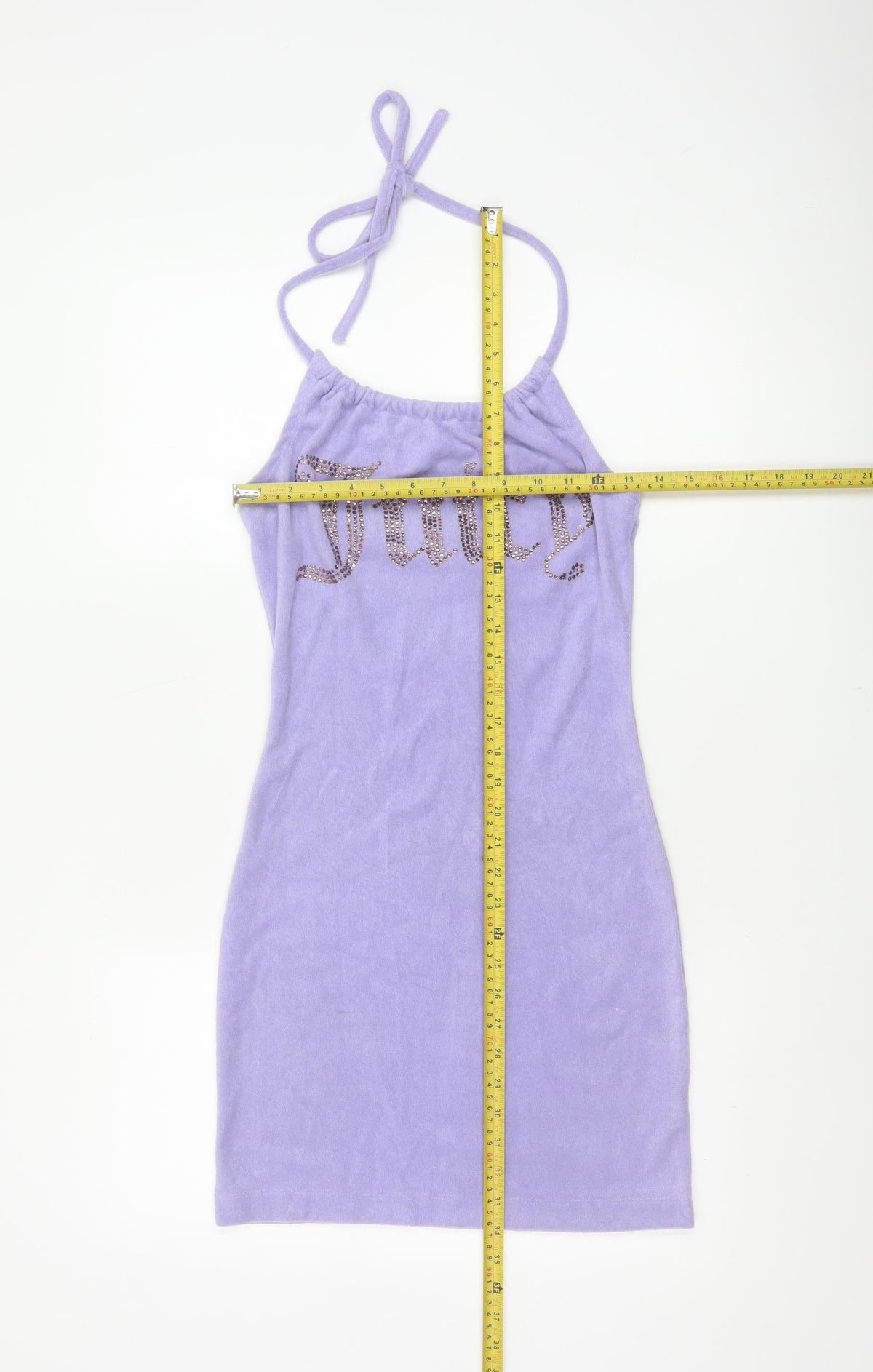 Juicy Couture Women’s Purple XS Velour Halter Bodycon Mini Dress