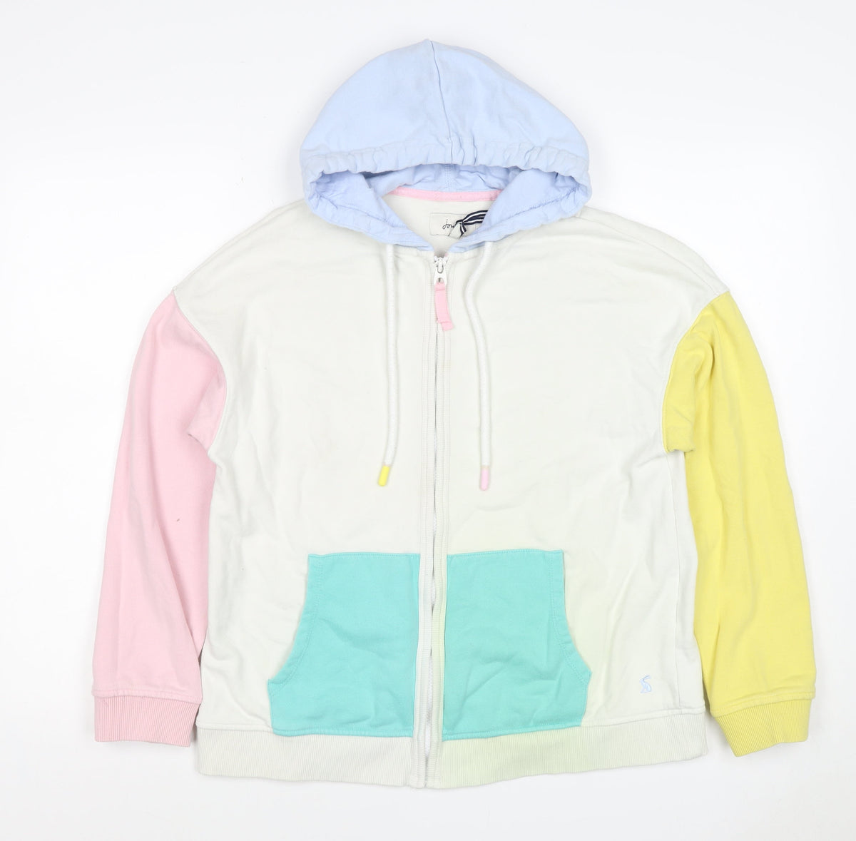 Joules Women’s Multicoloured Colourblock Full Zip Hoodie UK 12