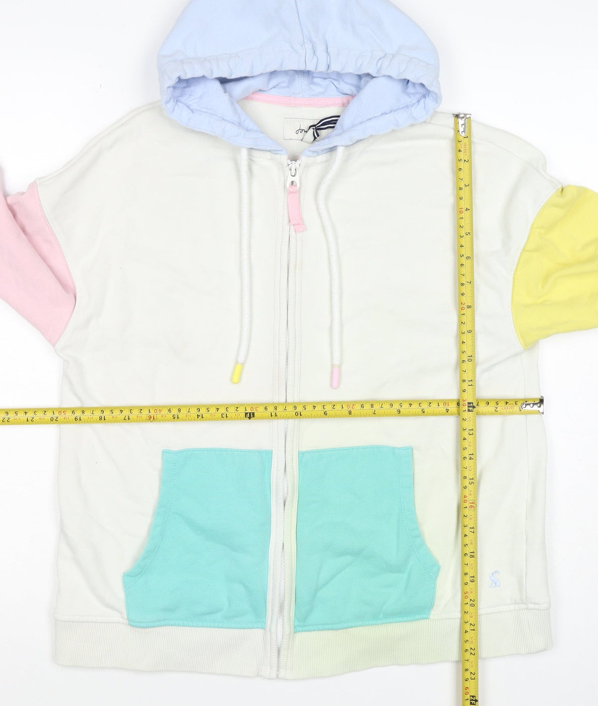 Joules Women’s Multicoloured Colourblock Full Zip Hoodie UK 12