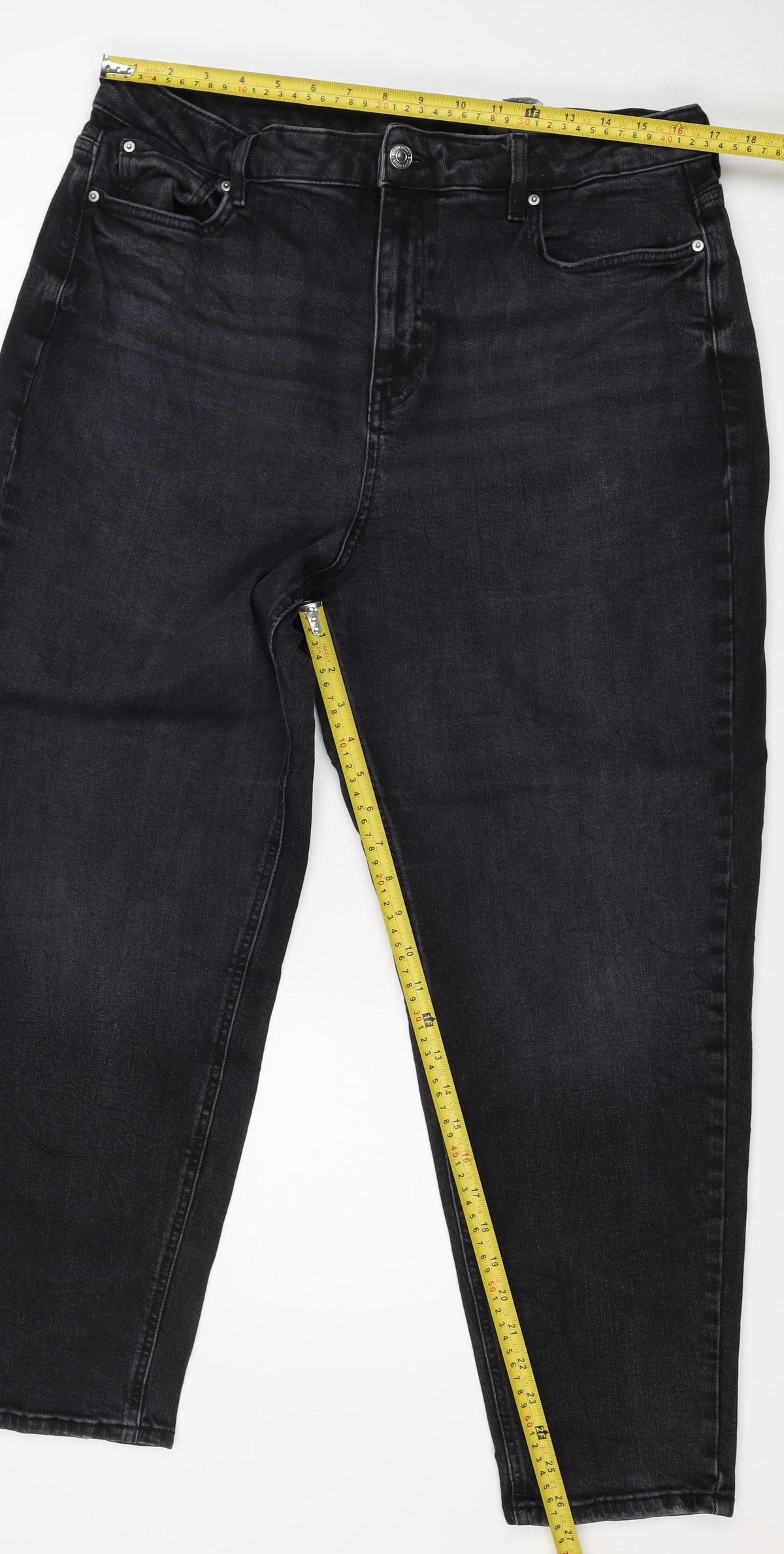 Marks and Spencer Women’s Black Straight Jeans UK 18 Regular Stretch