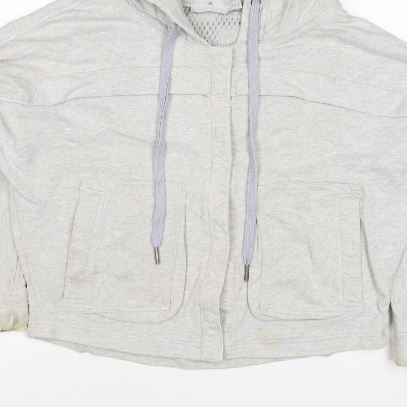 adidas Stella McCartney Women Grey M Hooded Cotton Jacket