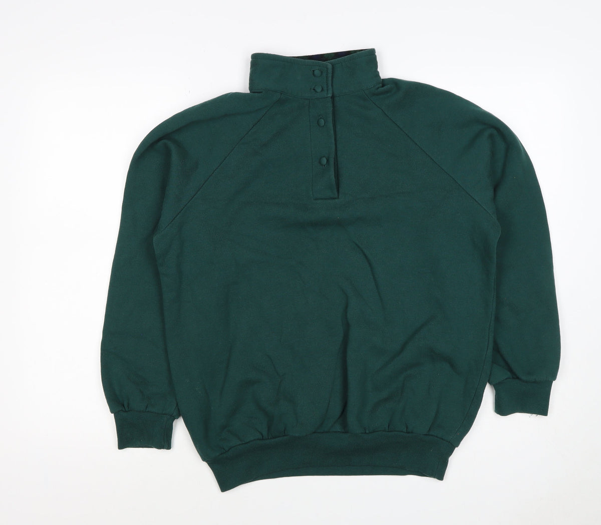 Country Collection Women's Green M Henley Button Sweatshirt