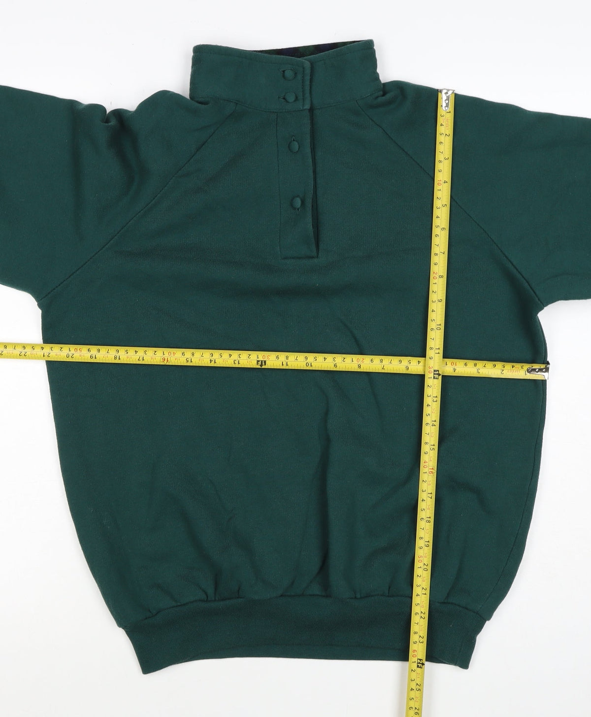 Country Collection Women's Green M Henley Button Sweatshirt