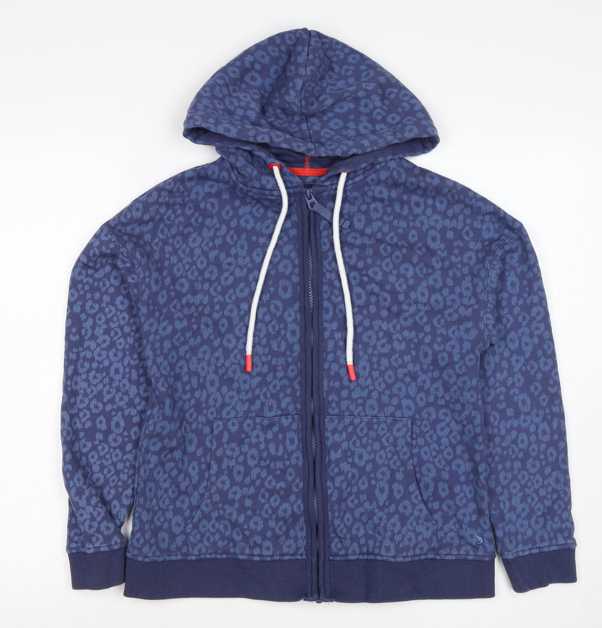 Joules Women’s Blue Leopard Print Full Zip Hoodie UK 8