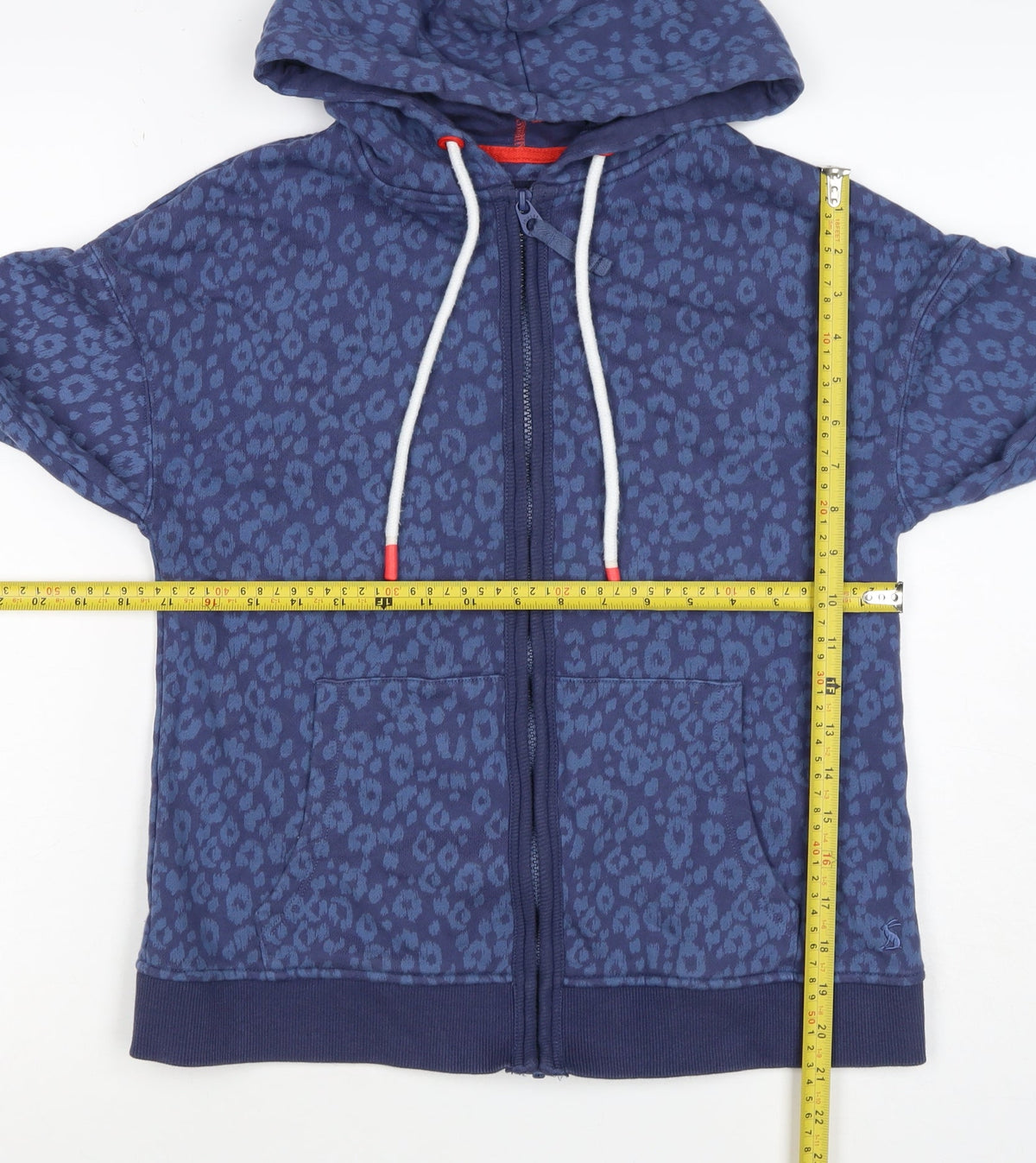 Joules Women’s Blue Leopard Print Full Zip Hoodie UK 8