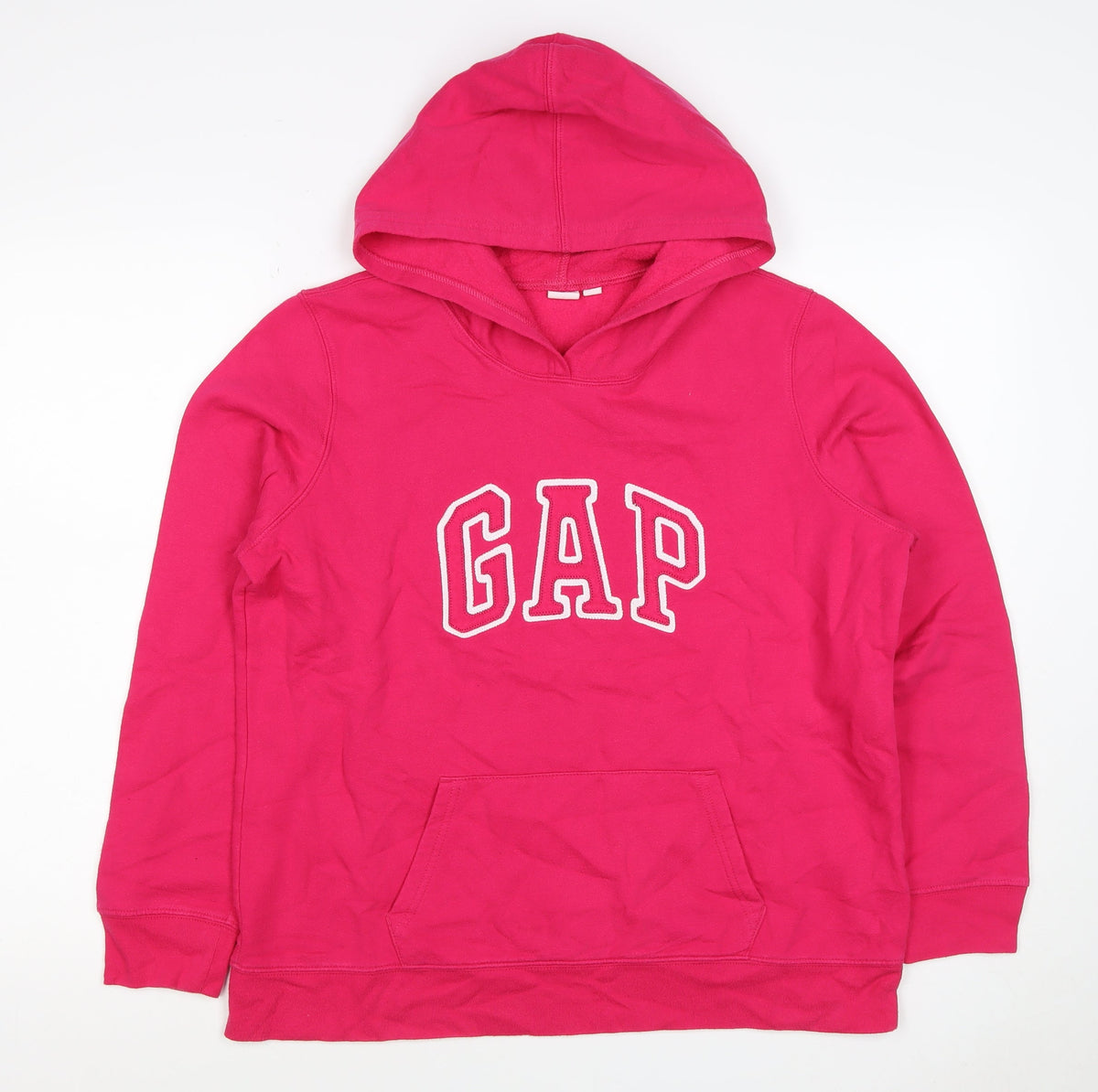 Gap Teens Pink XL Pullover Hoodie Logo Fleece Kangaroo Pocket