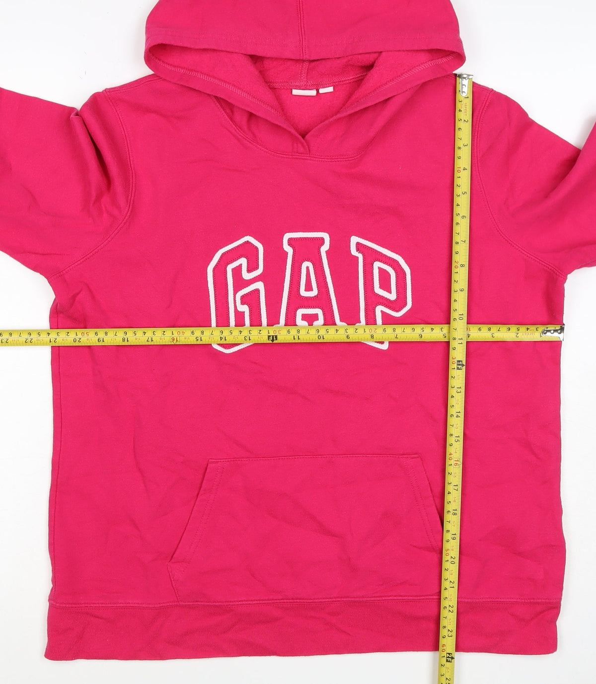 Gap Teens Pink XL Pullover Hoodie Logo Fleece Kangaroo Pocket