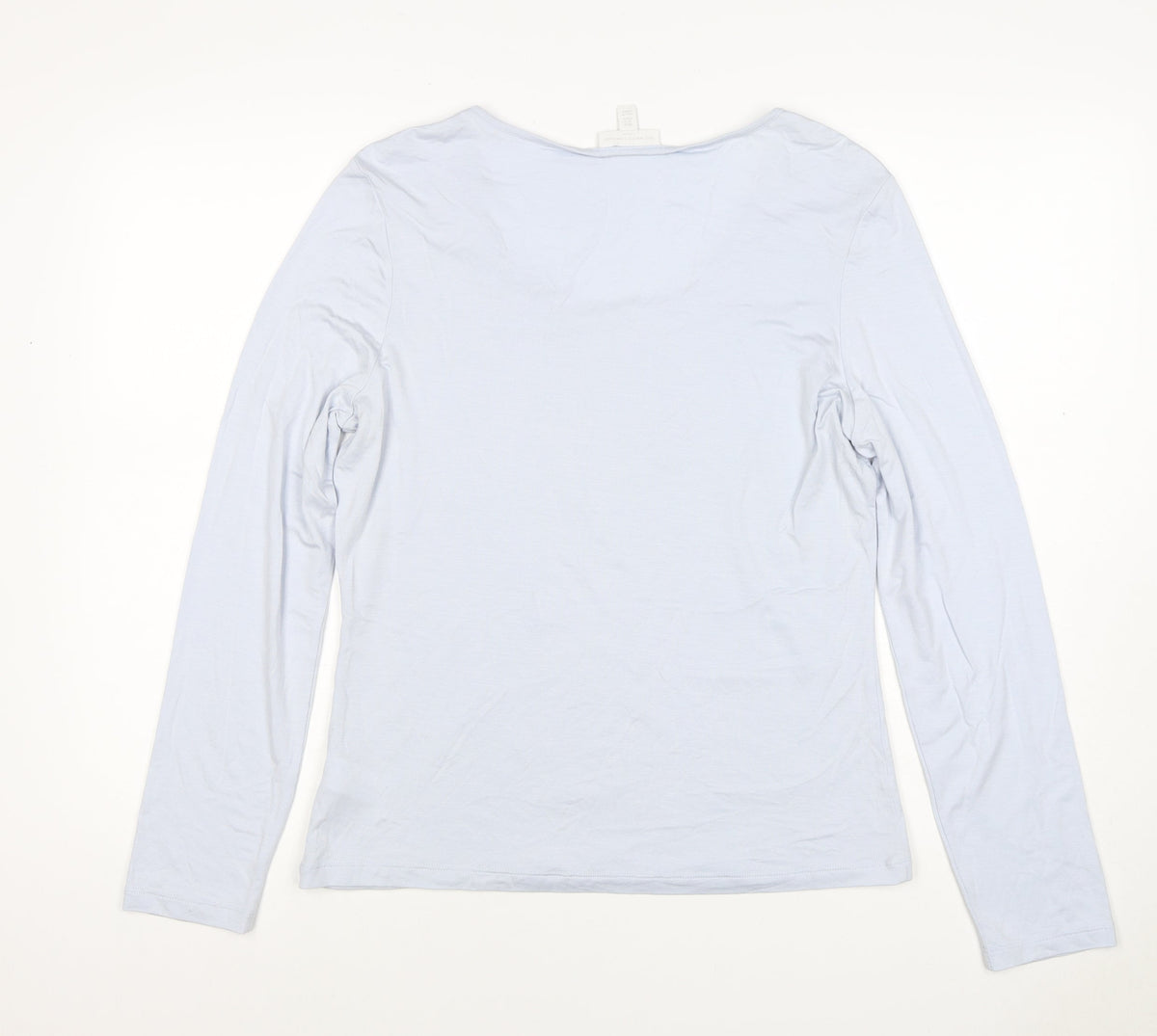 The White Company Women’s Blue Modal Scoop Neck Long Sleeve Top UK 16