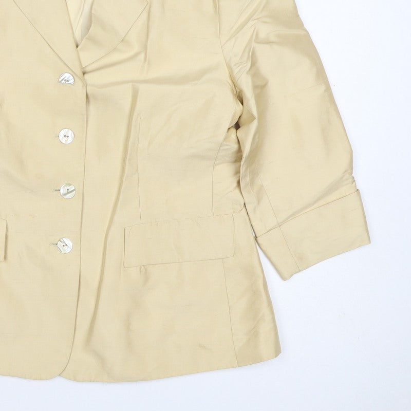 Kaliko Women Ivory UK 14 Silk Lined Single-Breasted Blazer